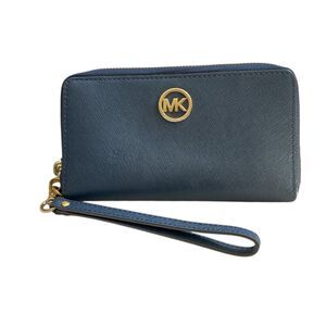 Michael Kors Fulton Large Flat Leather Phone Case Wristlet Wallet